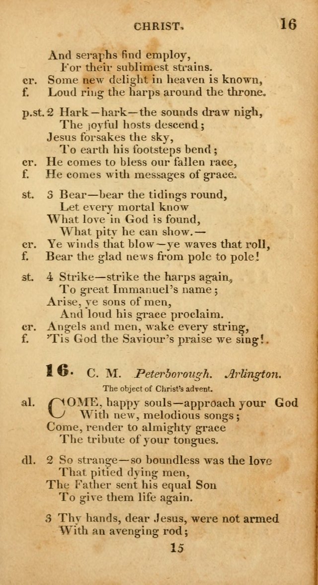 Evangelical Hymns: original and selected: designed for the use of families and private circles; for social prayer meetings, seasons of revival or oother occasions of special interest page 15