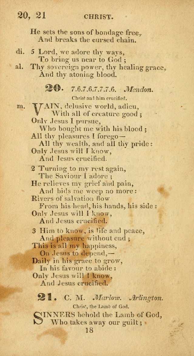 Evangelical Hymns: original and selected: designed for the use of families and private circles; for social prayer meetings, seasons of revival or oother occasions of special interest page 18