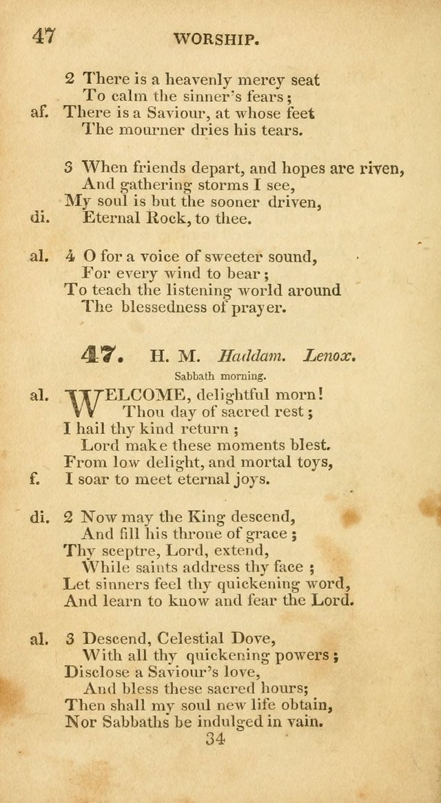 Evangelical Hymns: original and selected: designed for the use of families and private circles; for social prayer meetings, seasons of revival or oother occasions of special interest page 34