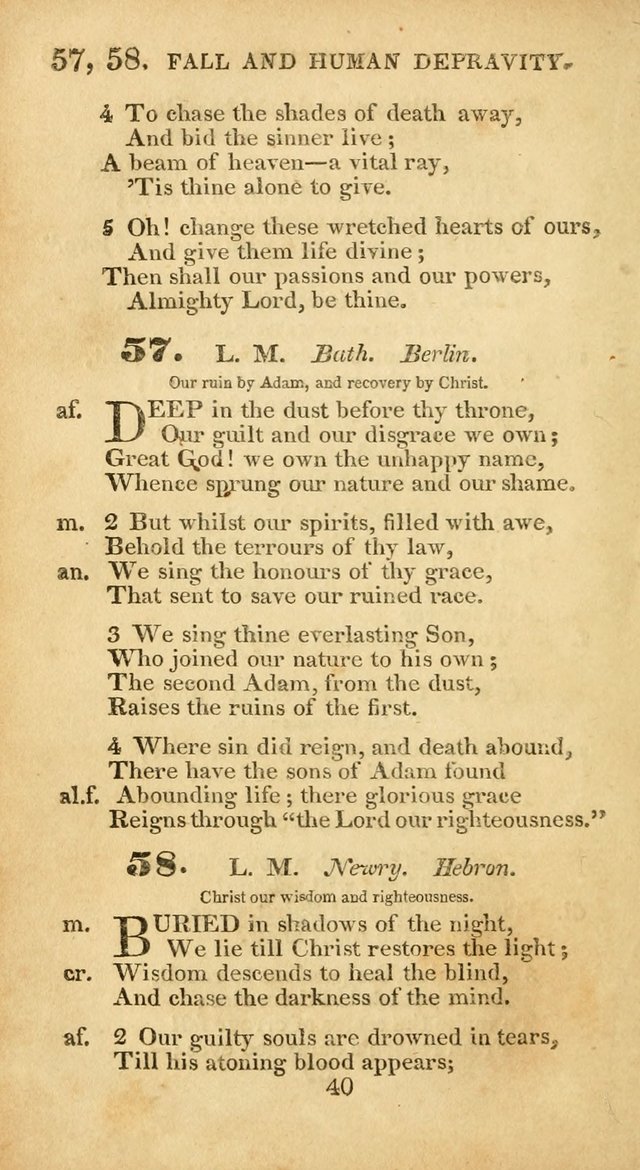 Evangelical Hymns: original and selected: designed for the use of families and private circles; for social prayer meetings, seasons of revival or oother occasions of special interest page 40