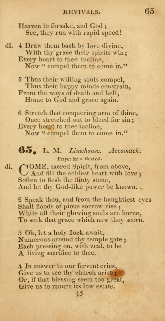 Evangelical Hymns: original and selected: designed for the use of families and private circles; for social prayer meetings, seasons of revival or oother occasions of special interest page 45