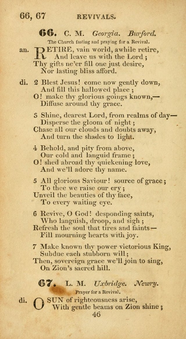 Evangelical Hymns: original and selected: designed for the use of families and private circles; for social prayer meetings, seasons of revival or oother occasions of special interest page 46