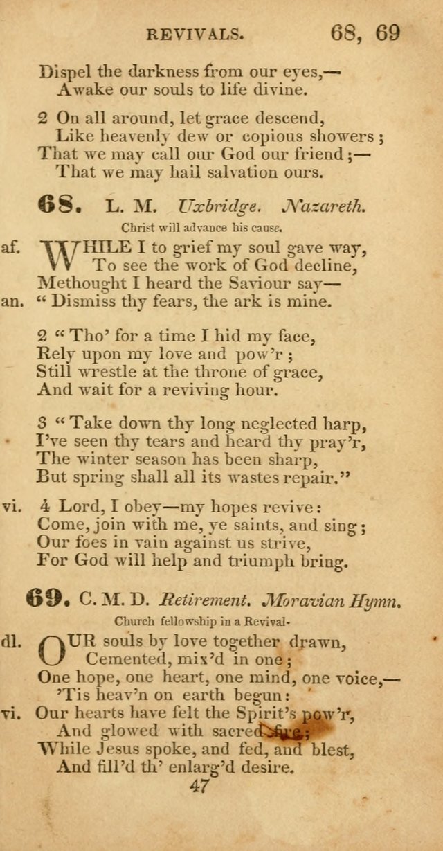 Evangelical Hymns: original and selected: designed for the use of families and private circles; for social prayer meetings, seasons of revival or oother occasions of special interest page 47