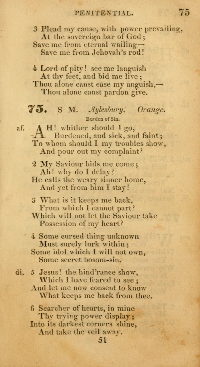 Evangelical Hymns: original and selected: designed for the use of families and private circles; for social prayer meetings, seasons of revival or oother occasions of special interest page 49