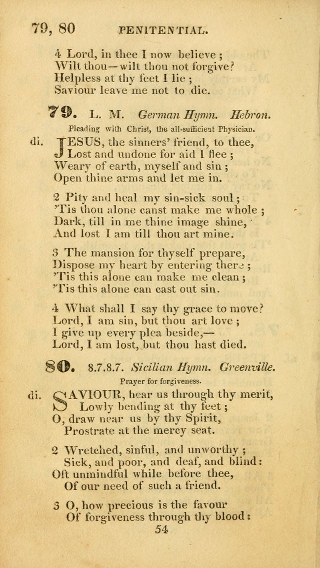 Evangelical Hymns: original and selected: designed for the use of families and private circles; for social prayer meetings, seasons of revival or oother occasions of special interest page 52