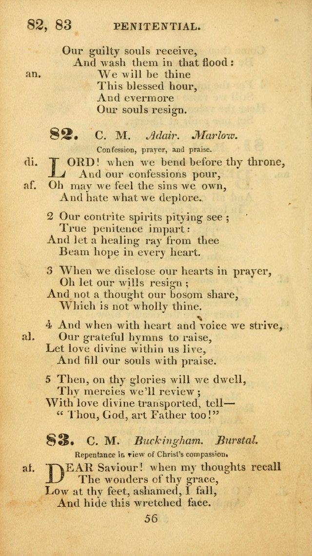 Evangelical Hymns: original and selected: designed for the use of families and private circles; for social prayer meetings, seasons of revival or oother occasions of special interest page 54