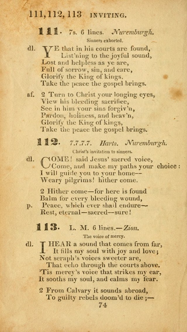 Evangelical Hymns: original and selected: designed for the use of families and private circles; for social prayer meetings, seasons of revival or oother occasions of special interest page 70