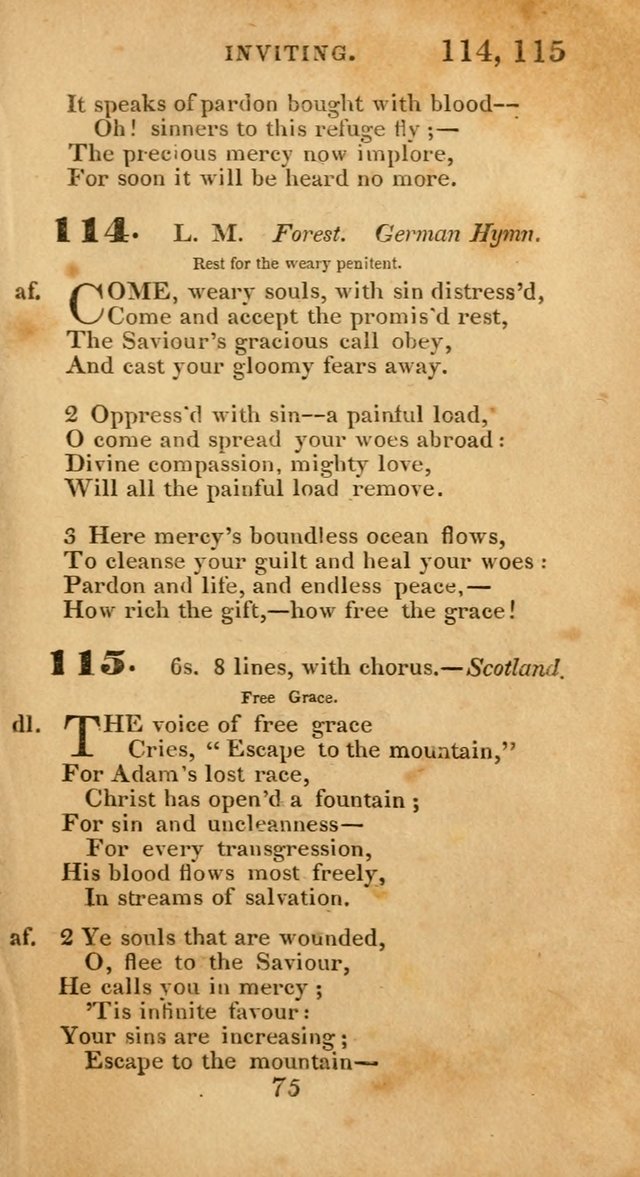 Evangelical Hymns: original and selected: designed for the use of families and private circles; for social prayer meetings, seasons of revival or oother occasions of special interest page 71