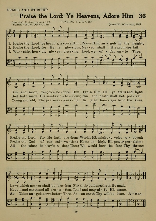 Elmhurst Hymnal: and orders of worship for the Sunday school, young people