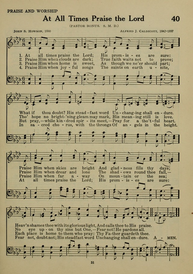 Elmhurst Hymnal: and orders of worship for the Sunday school, young people