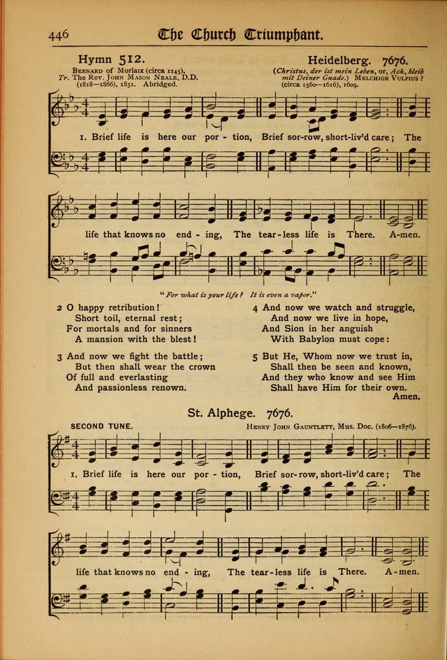 The Evangelical Hymnal with Tunes page 450