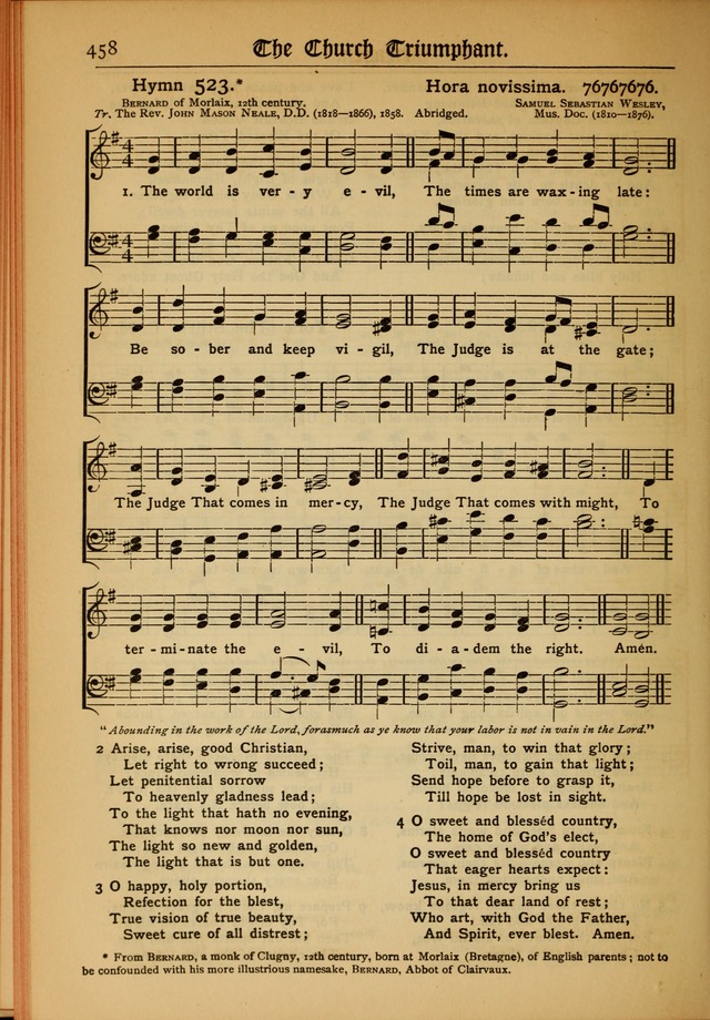 The Evangelical Hymnal with Tunes page 462