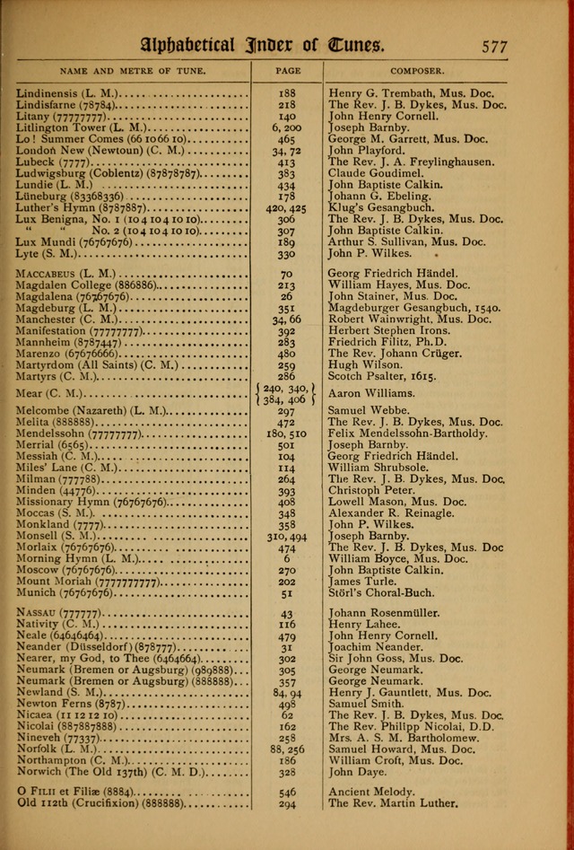 The Evangelical Hymnal with Tunes page 581