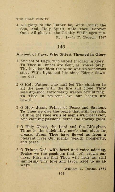 The Evangelical Hymnal. Text edition page 106