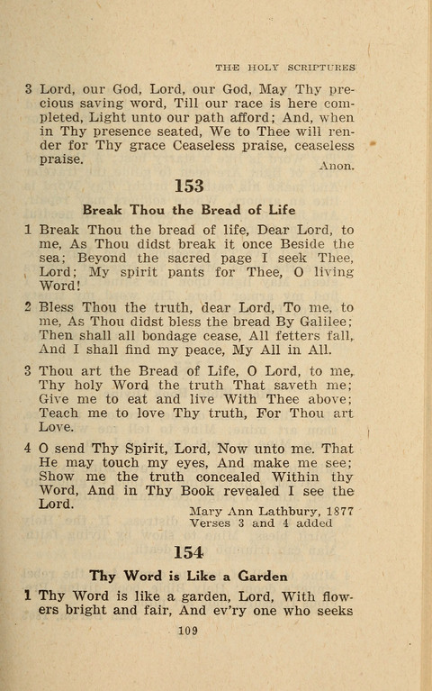 The Evangelical Hymnal. Text edition page 109