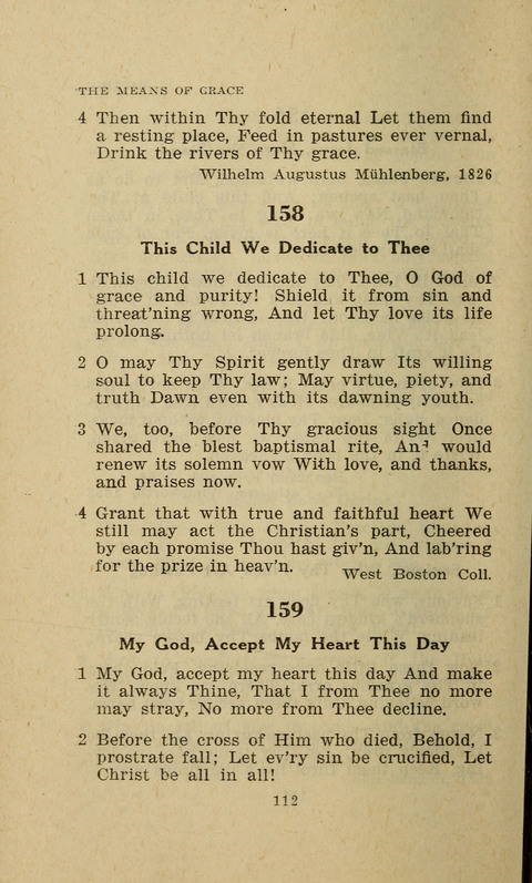 The Evangelical Hymnal. Text edition page 112