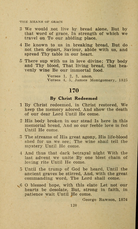 The Evangelical Hymnal. Text edition page 120