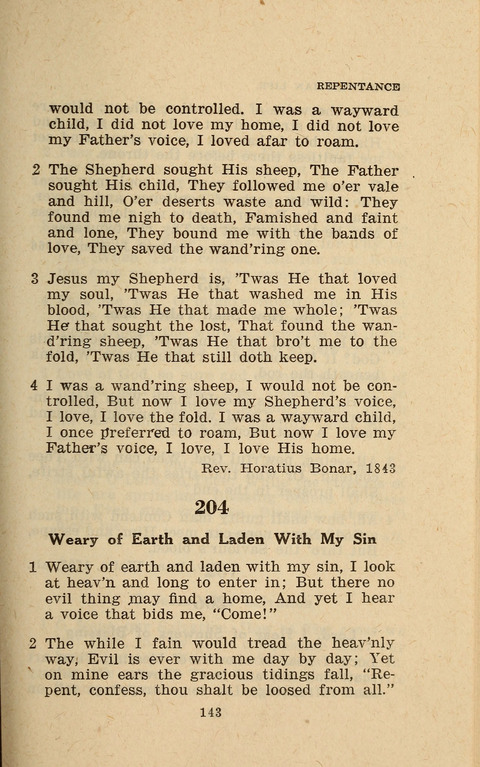 The Evangelical Hymnal. Text edition page 143