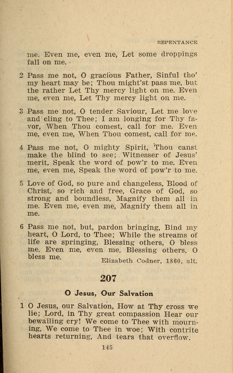 The Evangelical Hymnal. Text edition page 145