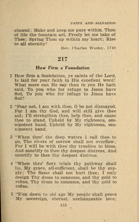 The Evangelical Hymnal. Text edition page 153