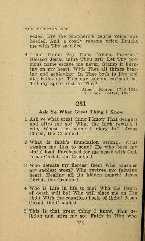 The Evangelical Hymnal. Text edition page 164