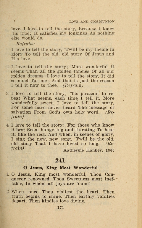 The Evangelical Hymnal. Text edition page 171