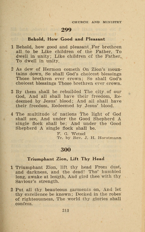 The Evangelical Hymnal. Text edition page 213