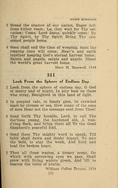 The Evangelical Hymnal. Text edition page 221