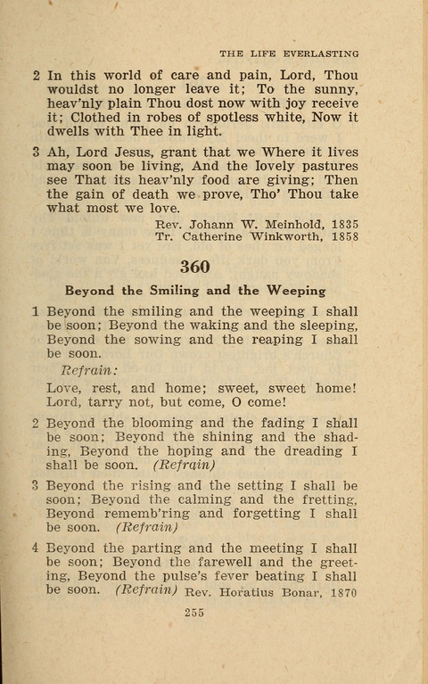 The Evangelical Hymnal. Text edition page 255