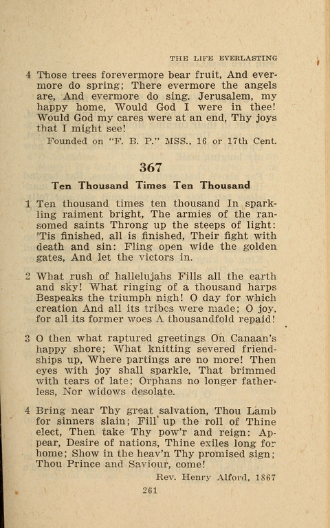 The Evangelical Hymnal. Text edition page 261