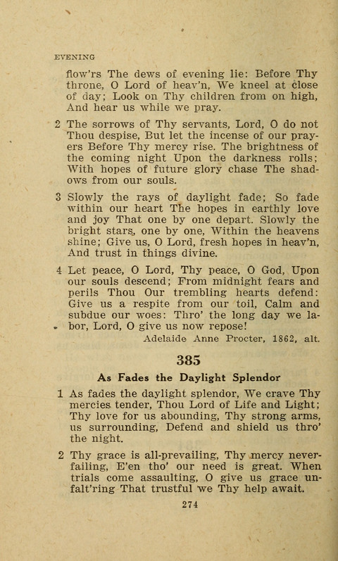 The Evangelical Hymnal. Text edition page 274