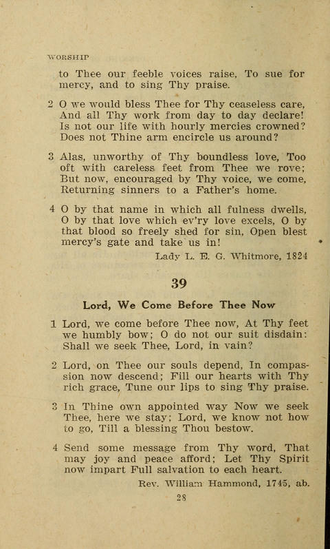 The Evangelical Hymnal. Text edition page 28