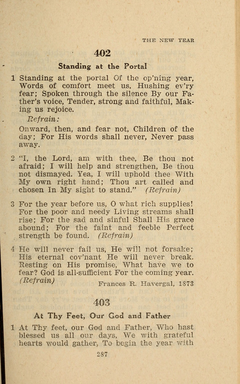 The Evangelical Hymnal. Text edition page 287