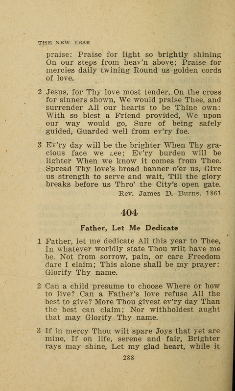 The Evangelical Hymnal. Text edition page 288