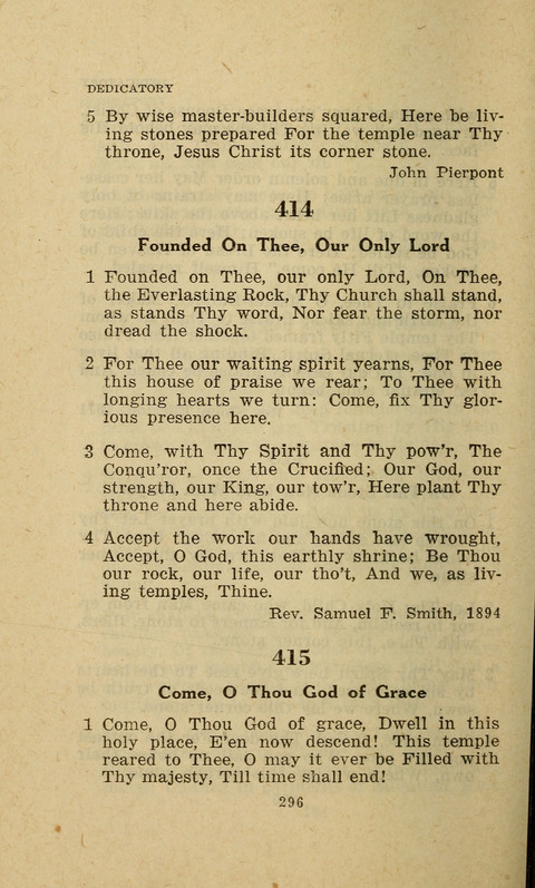 The Evangelical Hymnal. Text edition page 296