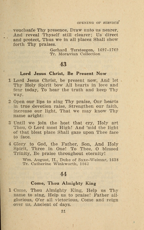 The Evangelical Hymnal. Text edition page 31