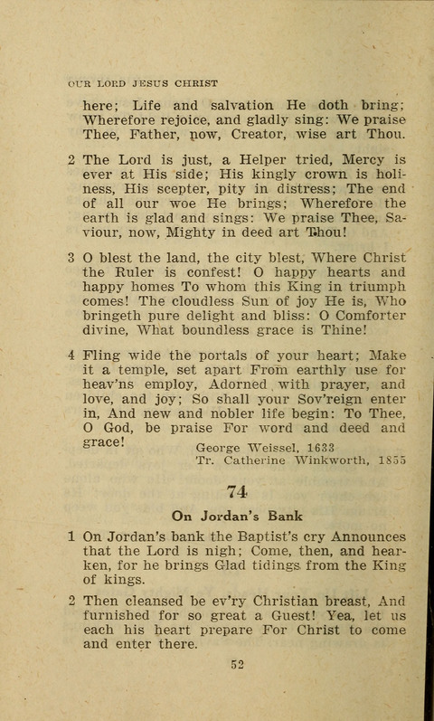 The Evangelical Hymnal. Text edition page 52