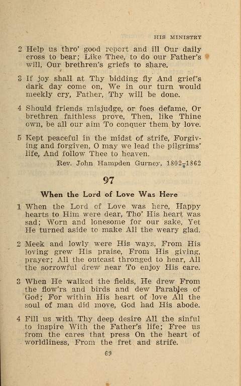 The Evangelical Hymnal. Text edition page 69