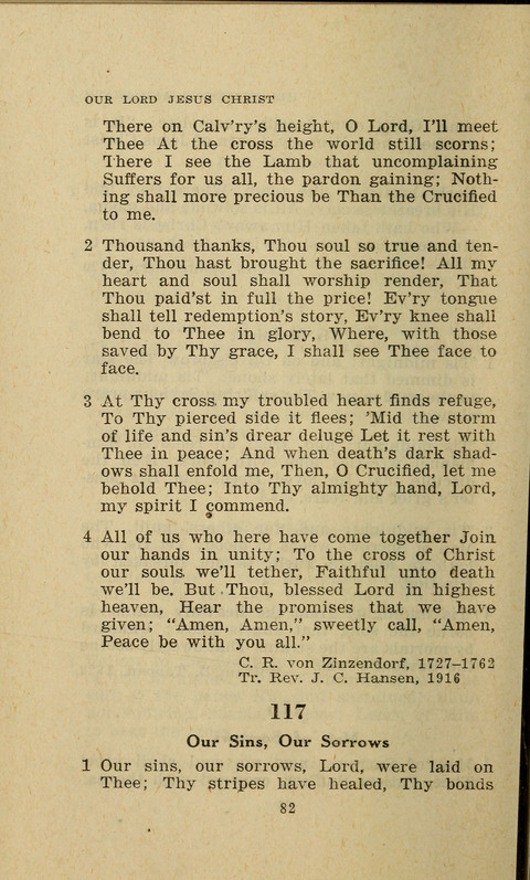 The Evangelical Hymnal. Text edition page 82