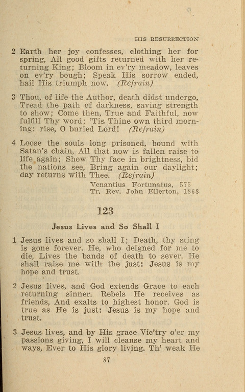 The Evangelical Hymnal. Text edition page 87