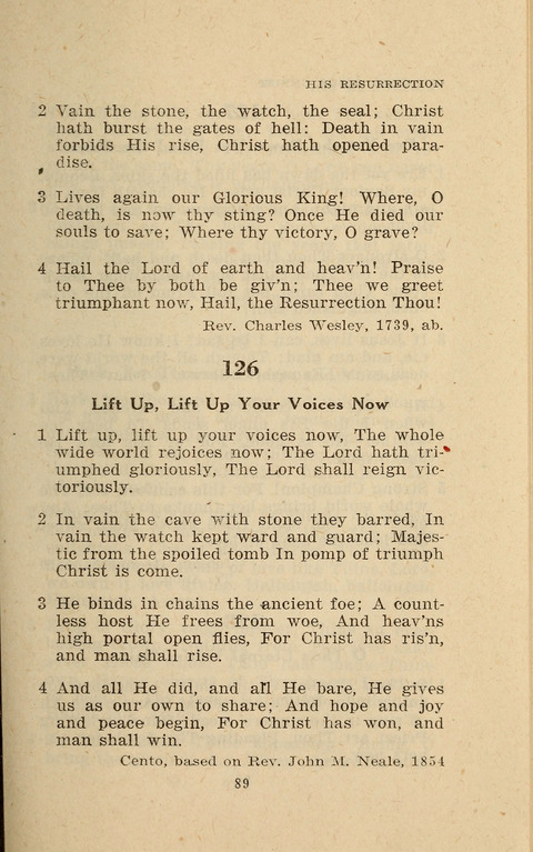 The Evangelical Hymnal. Text edition page 89