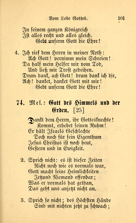 Eine Kleine Lieder-Sammlung: zum Allgemeinen Gebrauch des Wahren Gottes- dienstes, für die Gemeinde Gottes page 101