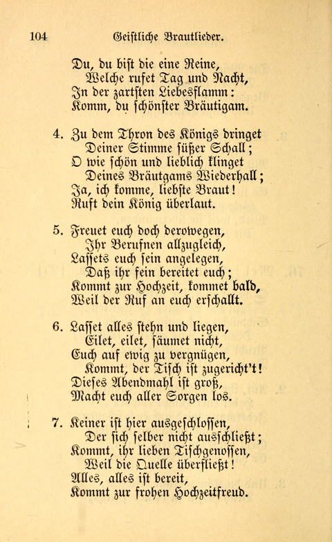 Eine Kleine Lieder-Sammlung: zum Allgemeinen Gebrauch des Wahren Gottes- dienstes, für die Gemeinde Gottes page 104