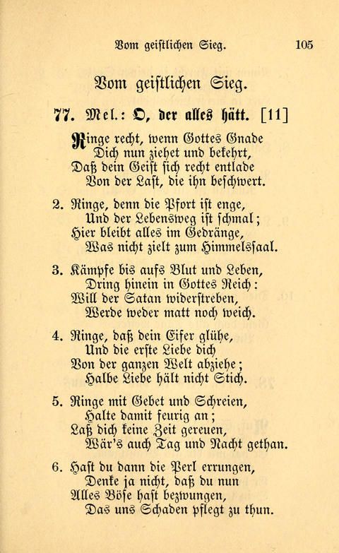 Eine Kleine Lieder-Sammlung: zum Allgemeinen Gebrauch des Wahren Gottes- dienstes, für die Gemeinde Gottes page 105