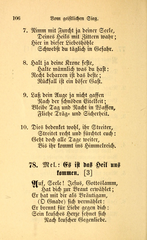 Eine Kleine Lieder-Sammlung: zum Allgemeinen Gebrauch des Wahren Gottes- dienstes, für die Gemeinde Gottes page 106