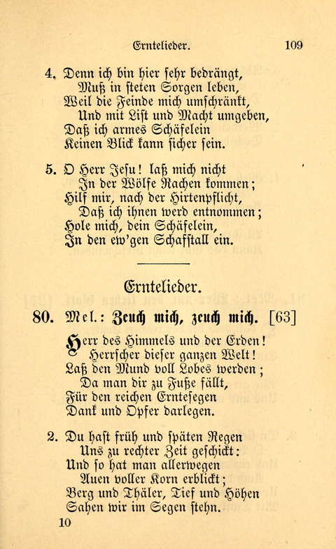 Eine Kleine Lieder-Sammlung: zum Allgemeinen Gebrauch des Wahren Gottes- dienstes, für die Gemeinde Gottes page 109