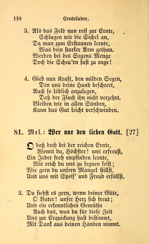 Eine Kleine Lieder-Sammlung: zum Allgemeinen Gebrauch des Wahren Gottes- dienstes, für die Gemeinde Gottes page 110