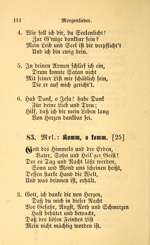 Eine Kleine Lieder-Sammlung: zum Allgemeinen Gebrauch des Wahren Gottes- dienstes, für die Gemeinde Gottes page 112