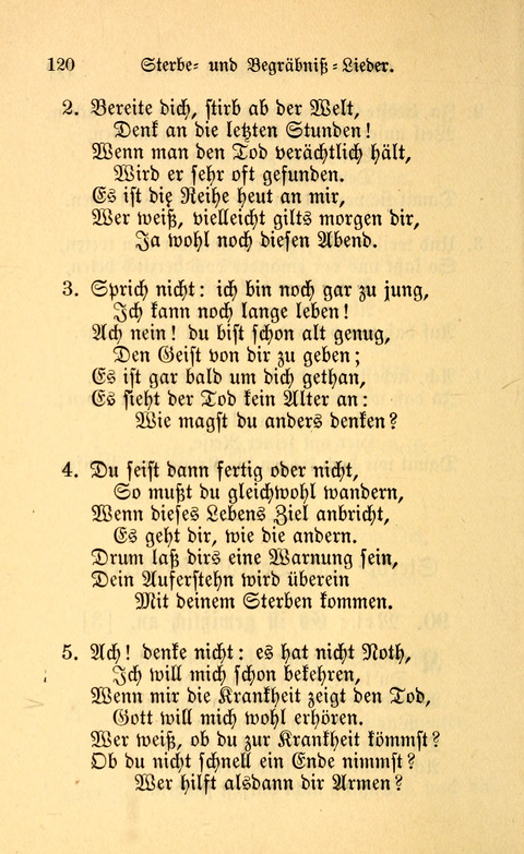 Eine Kleine Lieder-Sammlung: zum Allgemeinen Gebrauch des Wahren Gottes- dienstes, für die Gemeinde Gottes page 120