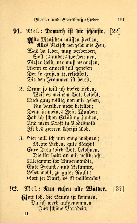 Eine Kleine Lieder-Sammlung: zum Allgemeinen Gebrauch des Wahren Gottes- dienstes, für die Gemeinde Gottes page 121